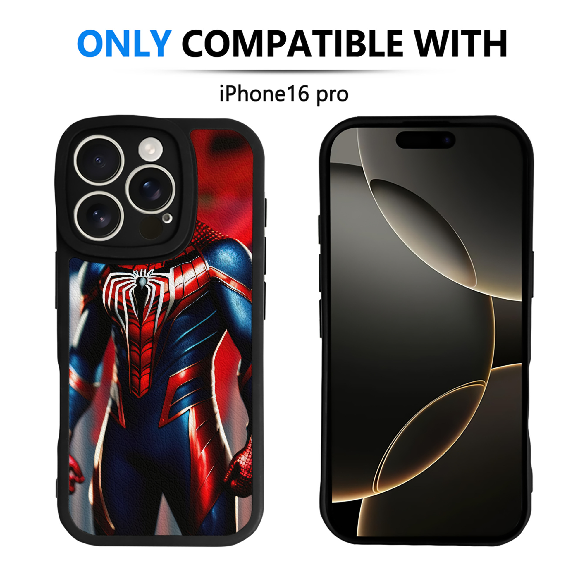 （画像用） Spider Man スパイダーマン 【iPhone 16シリーズ対応】シリコンスマホケース（レザー調） 材質：シリコン